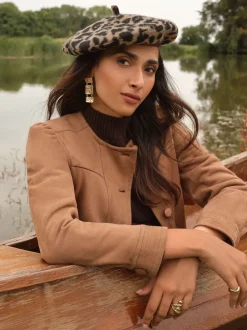 Love & Roses Leopard Beret Hat