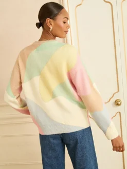 Love & Roses Multicoloured Cosy Print Knitted Jumper