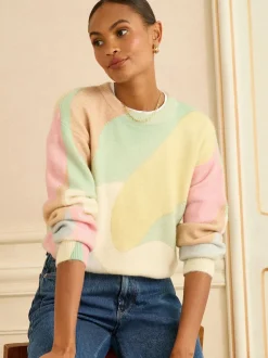 Love & Roses Multicoloured Cosy Print Knitted Jumper