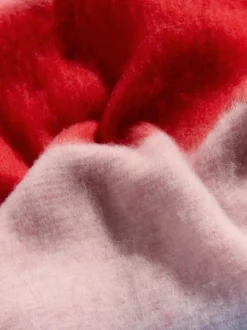 Love & Roses Pink/Blue Stripe Brushed Scarf