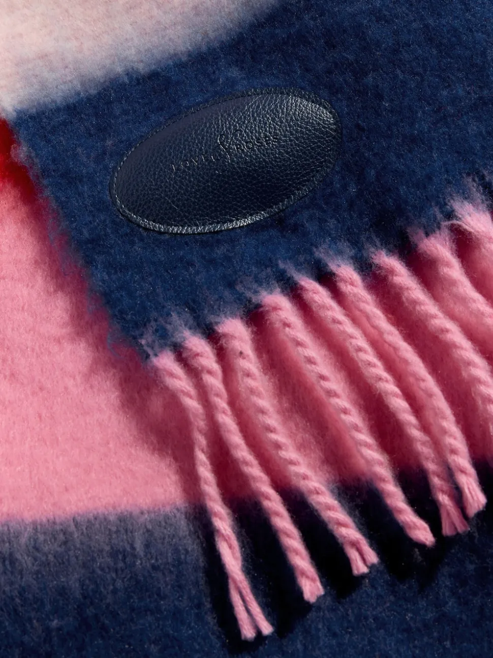 Love & Roses Pink/Blue Stripe Brushed Scarf