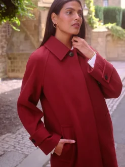 Love & Roses Red Petite Car Coat