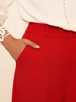Love & Roses Red Wide Leg Trousers