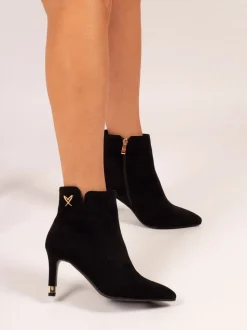 Lunar Black Sadie Heeled Ankle Boots