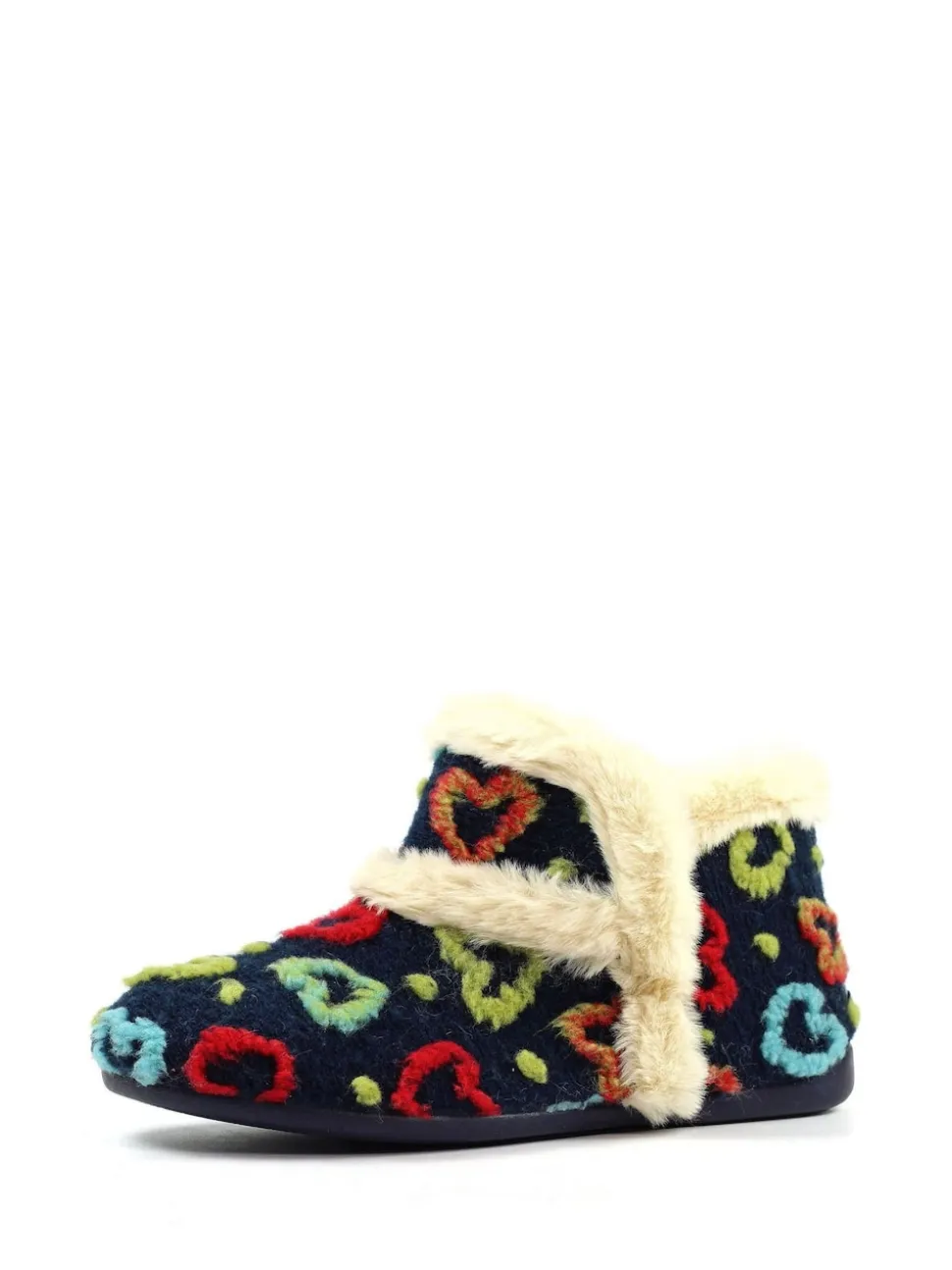 Lunar Blue Angel Heart Detail Bootie Slippers
