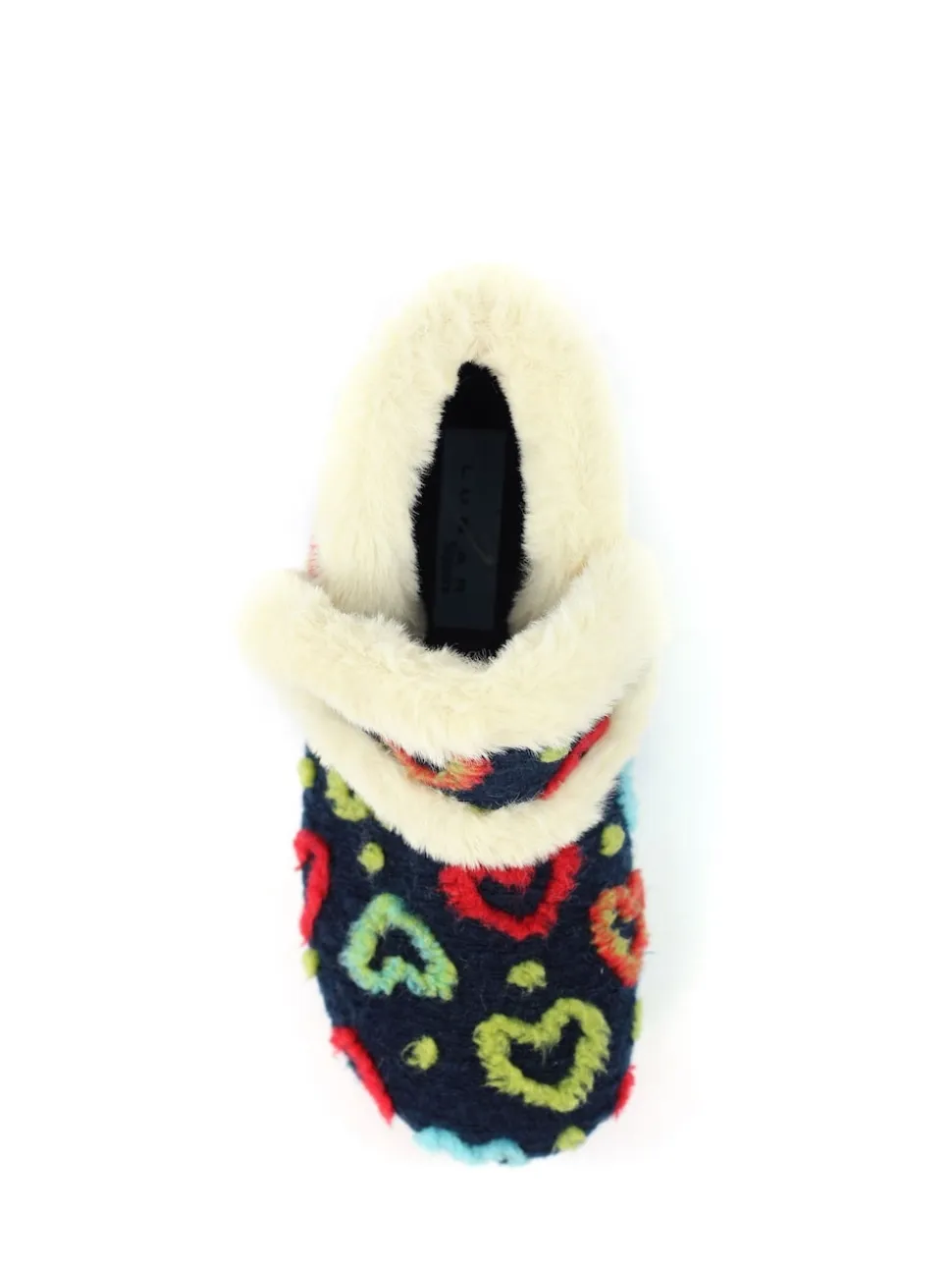 Lunar Blue Angel Heart Detail Bootie Slippers