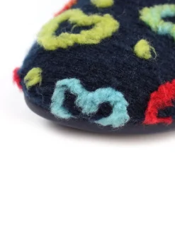 Lunar Blue Angel Heart Detail Bootie Slippers