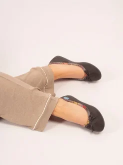 Lunar Grey Bow Tartan Trim Pump Slippers