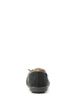 Lunar Grey Bow Tartan Trim Pump Slippers