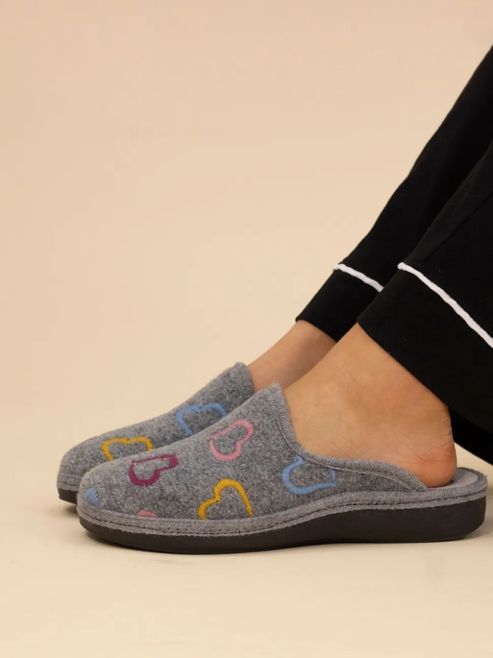 Lunar Grey Mule Slippers