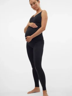 Mamalicious Black Maternity Seamless Leggings