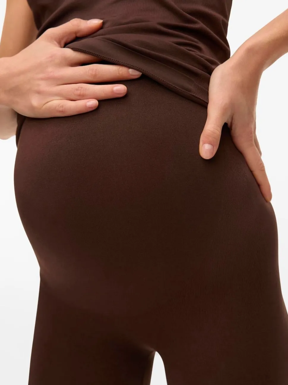 Mamalicious Dark Brown Maternity Seamless Leggings