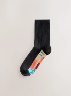 Marrakesh Mix Print Footbed Ankle Socks 5 Pack