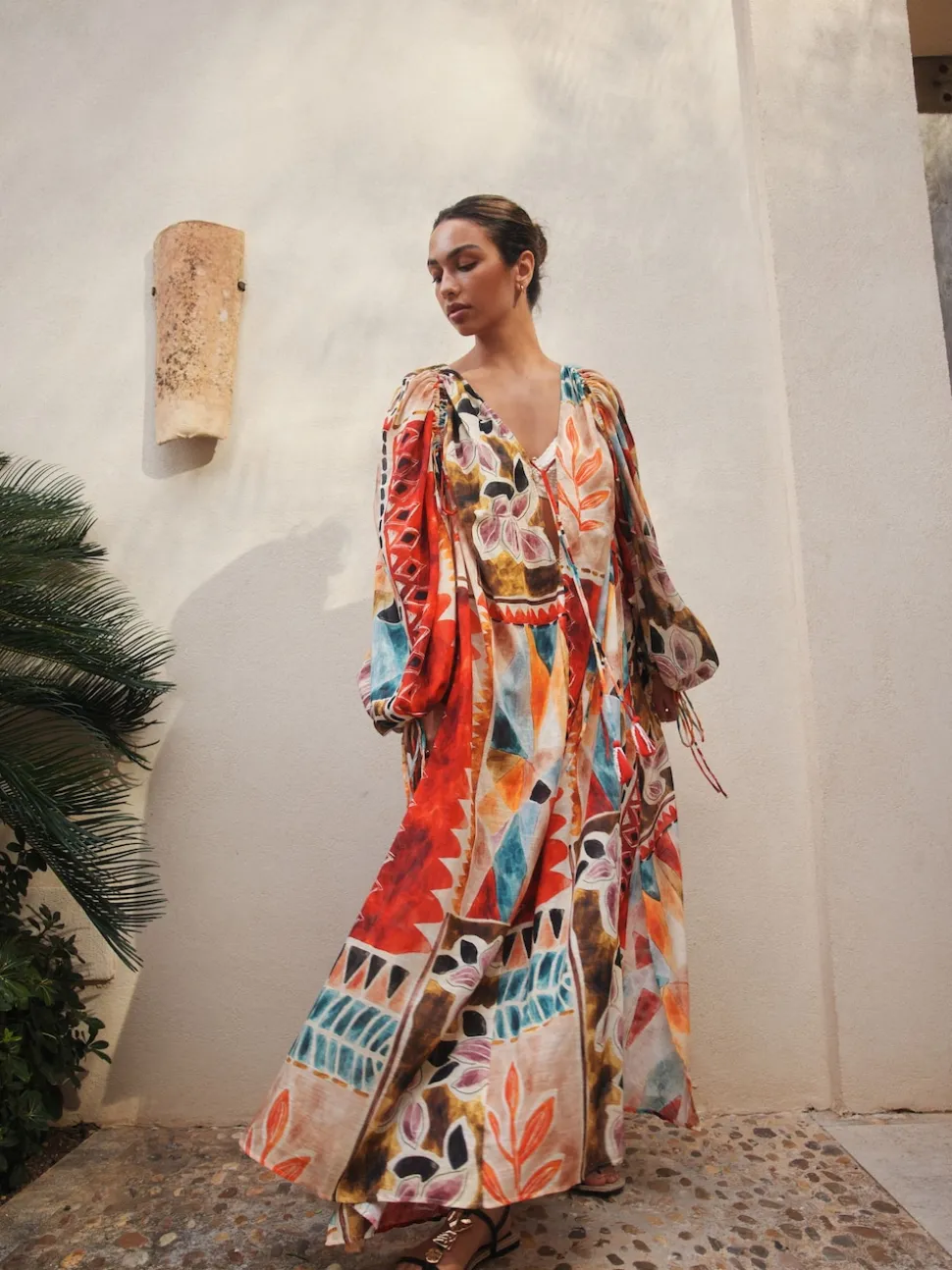 Marrrakesh Scene Print Maxi Kaftan