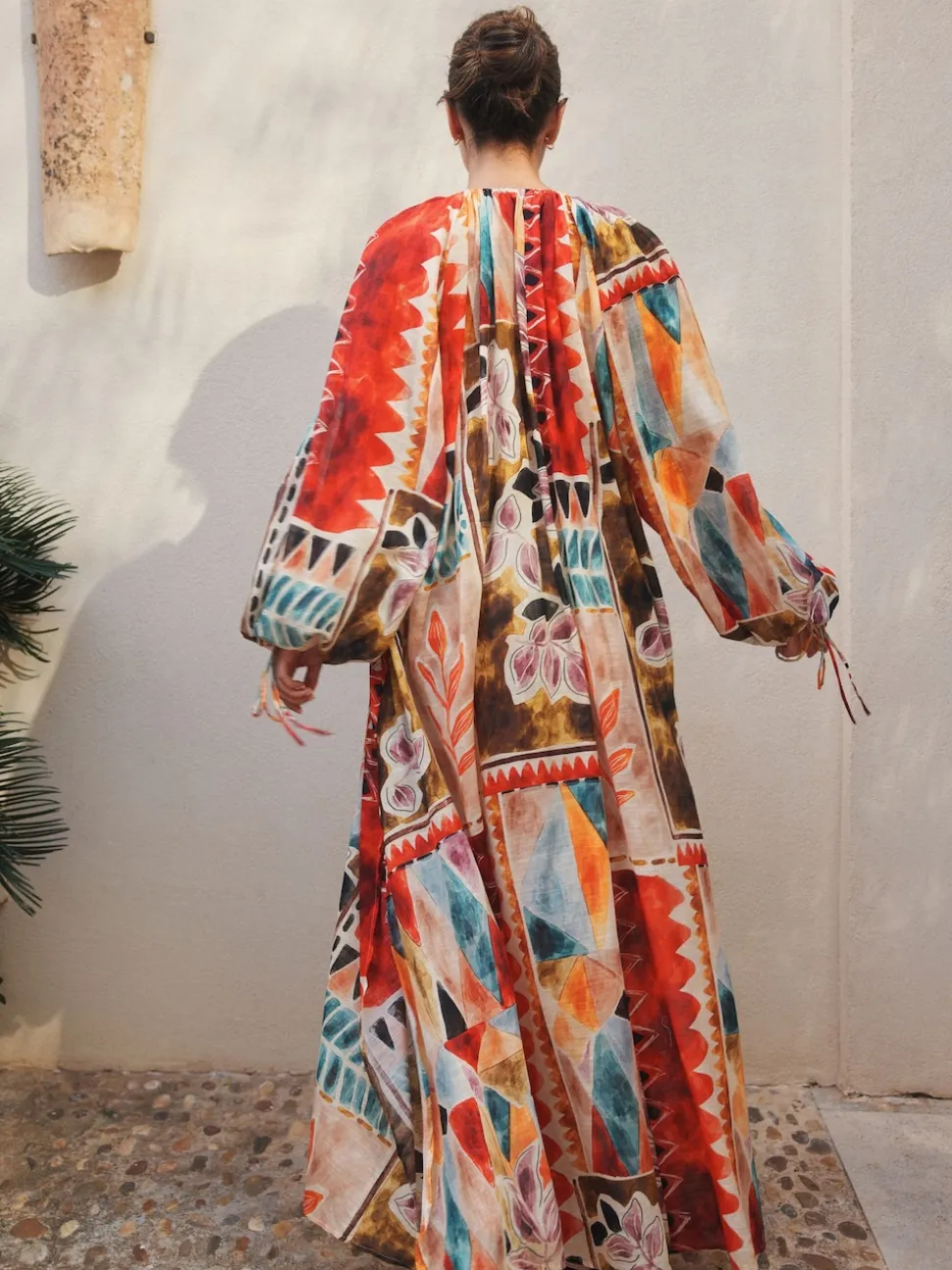 Marrrakesh Scene Print Maxi Kaftan