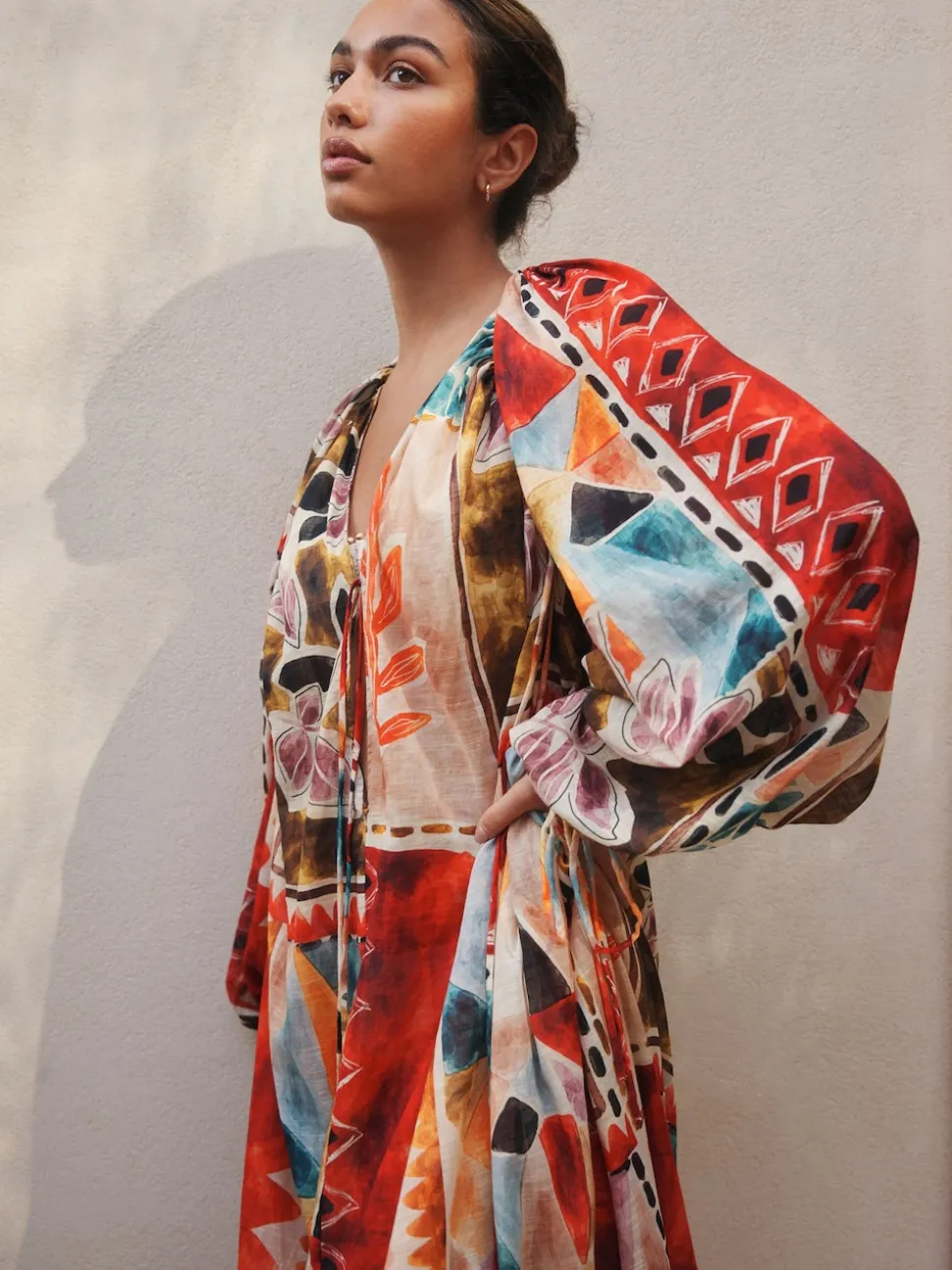 Marrrakesh Scene Print Maxi Kaftan