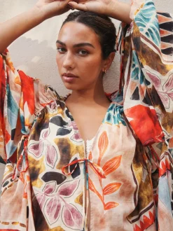 Marrrakesh Scene Print Maxi Kaftan