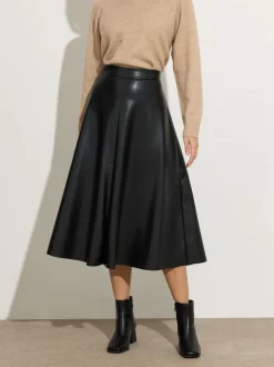 M&Co Black PU Full Skirt