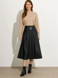 M&Co Black PU Full Skirt