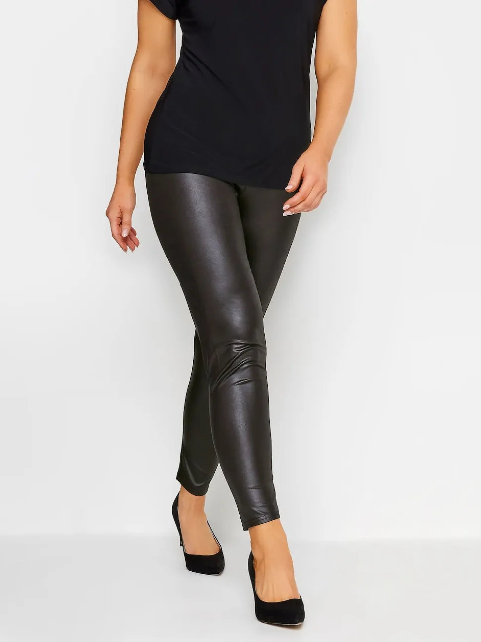 M&Co Black Wet Look Leggings