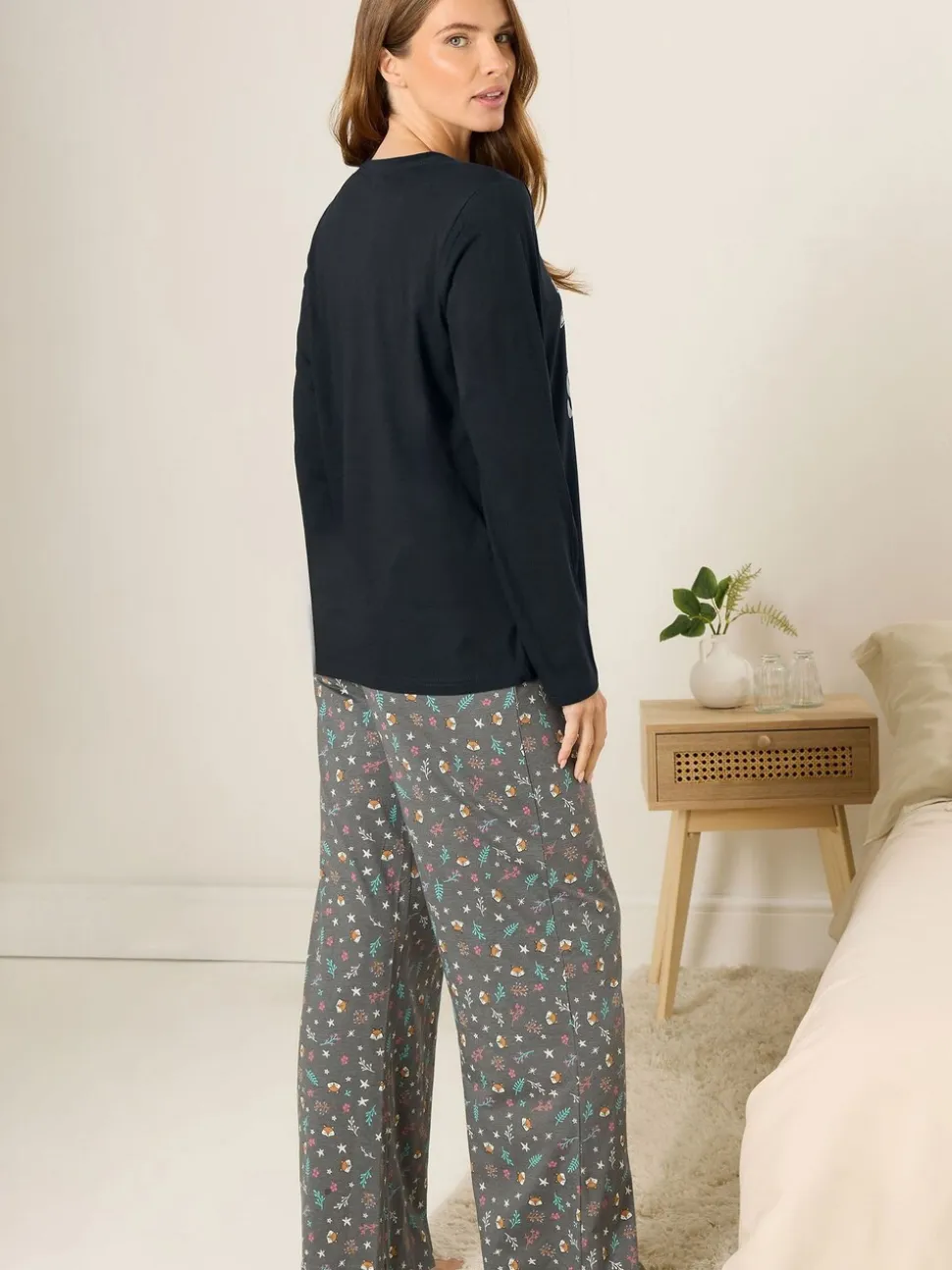 M&Co Blue Love To Sleep Long Sleeve Wide Leg PJ Set