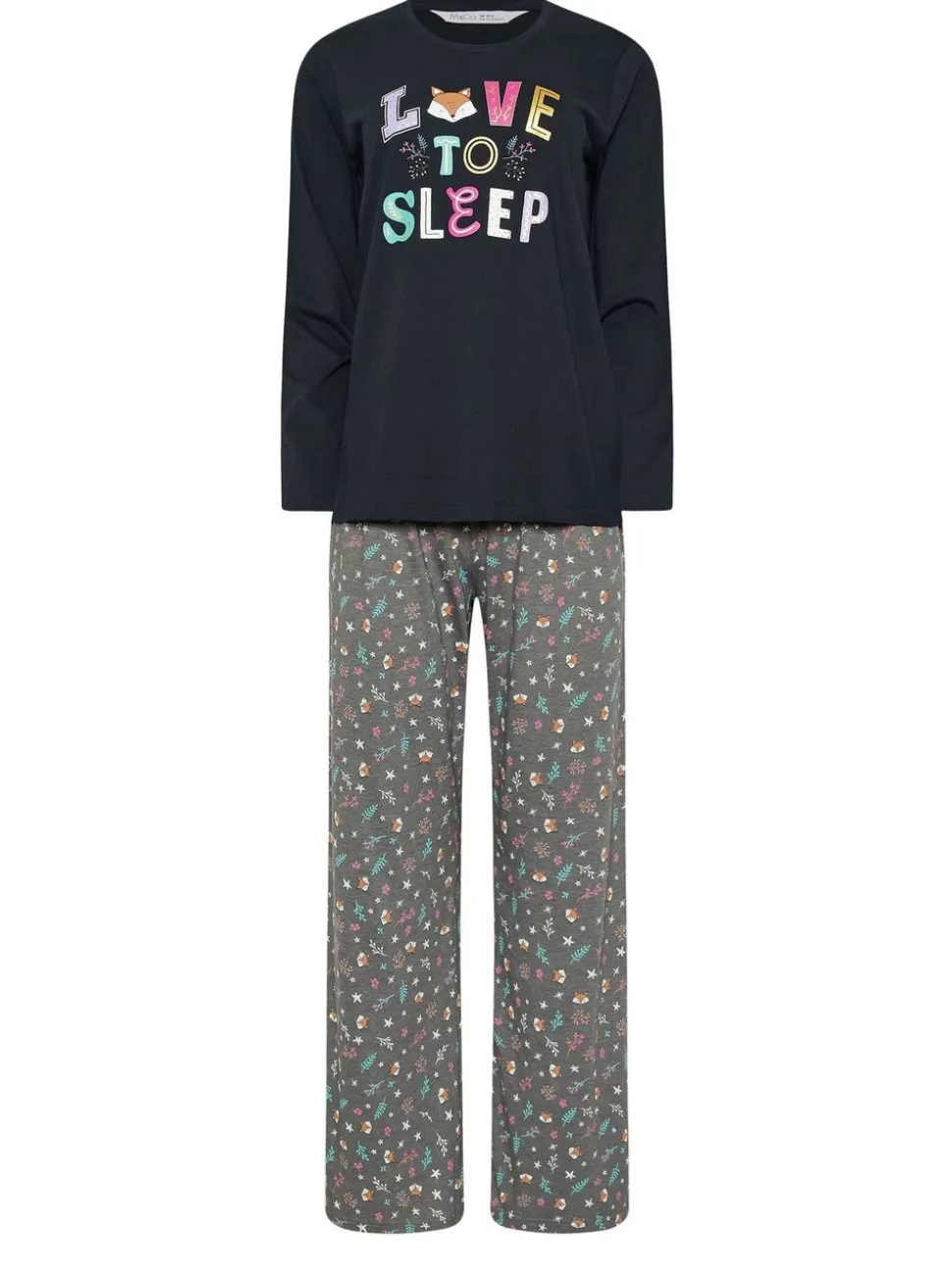 M&Co Blue Love To Sleep Long Sleeve Wide Leg PJ Set