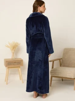 M&Co Blue Super Luxe Shawl Maxi Robe
