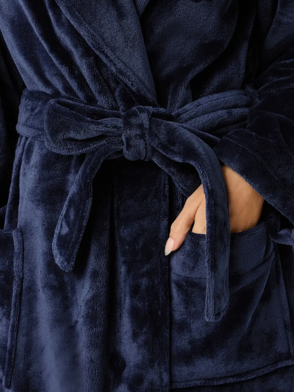 M&Co Blue Super Luxe Shawl Maxi Robe