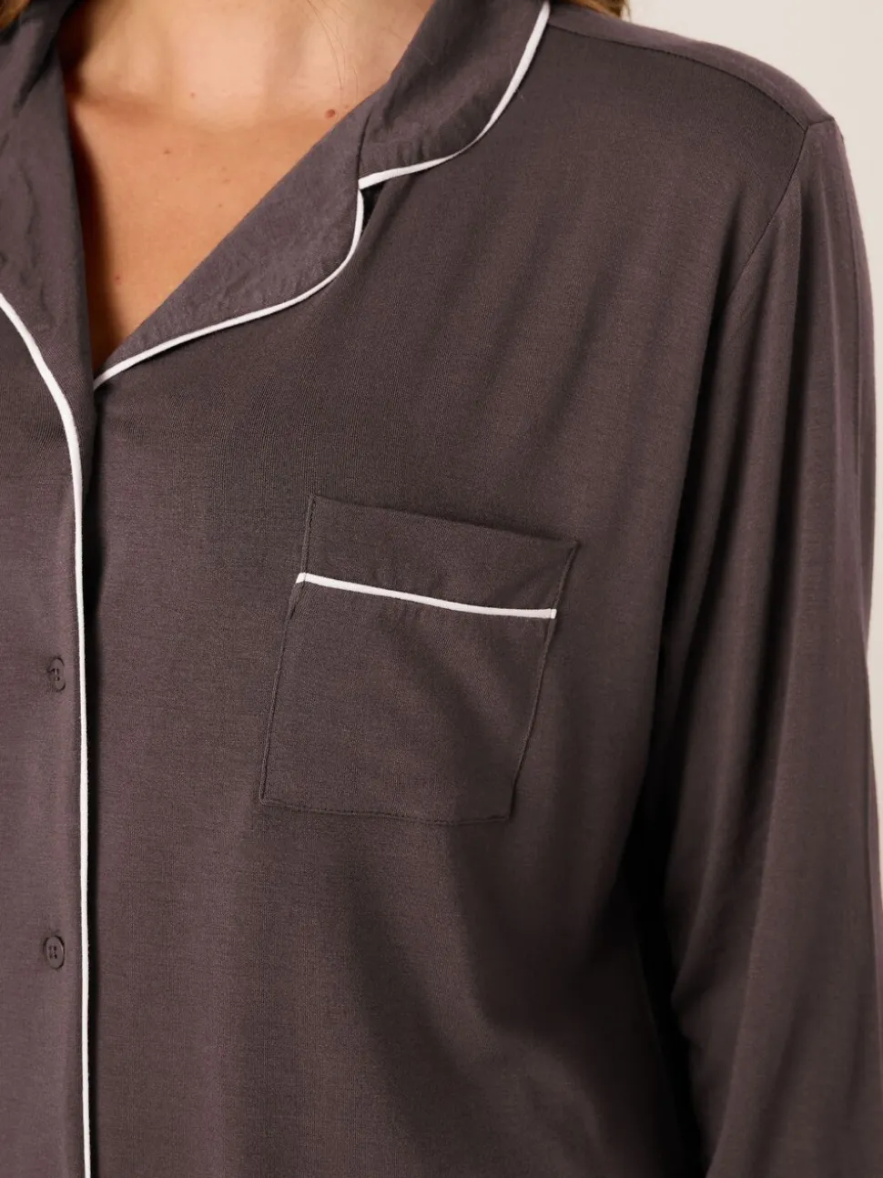 M&Co Brown Long Sleeve Pyjamas Set