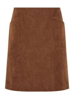 M&Co Brown Pocket Cord Skirt