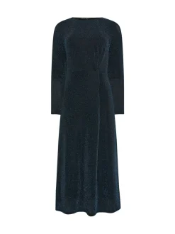 M&Co Green Metallic Twist Front Midi Dress