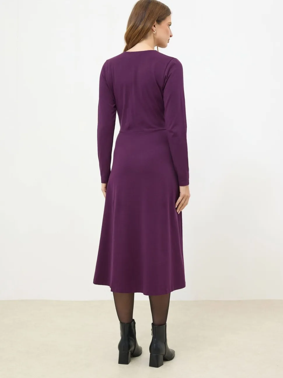M&Co Purple Long Sleeve Wrap Dress