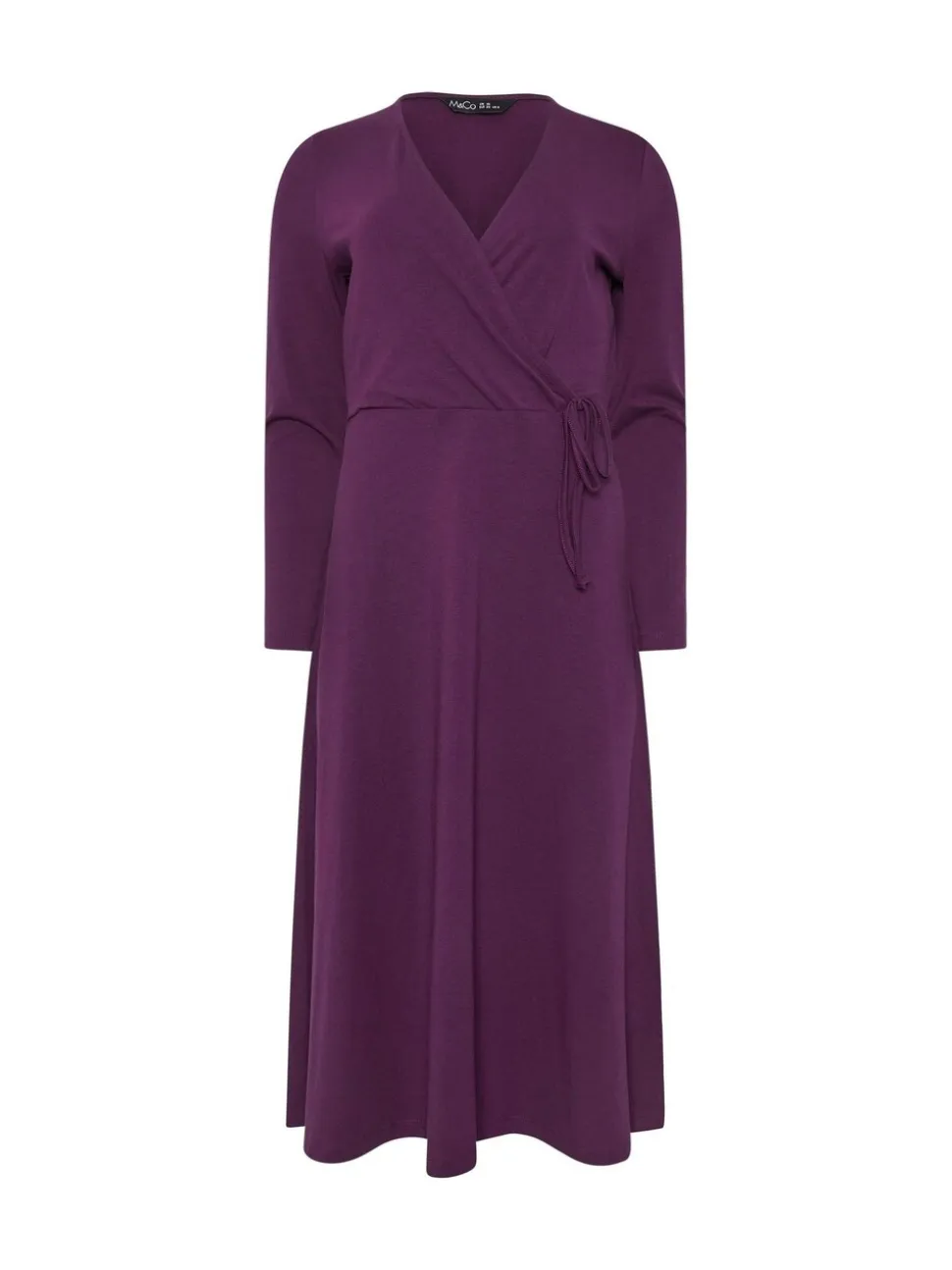 M&Co Purple Long Sleeve Wrap Dress