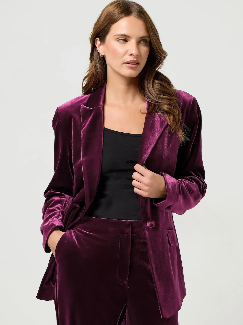 M&Co Red Velour Blazer