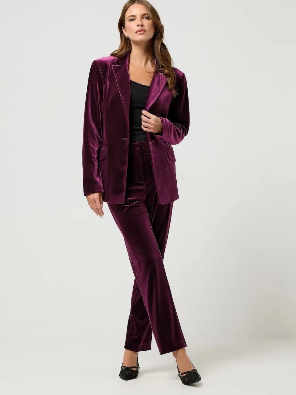 M&Co Red Velour Blazer
