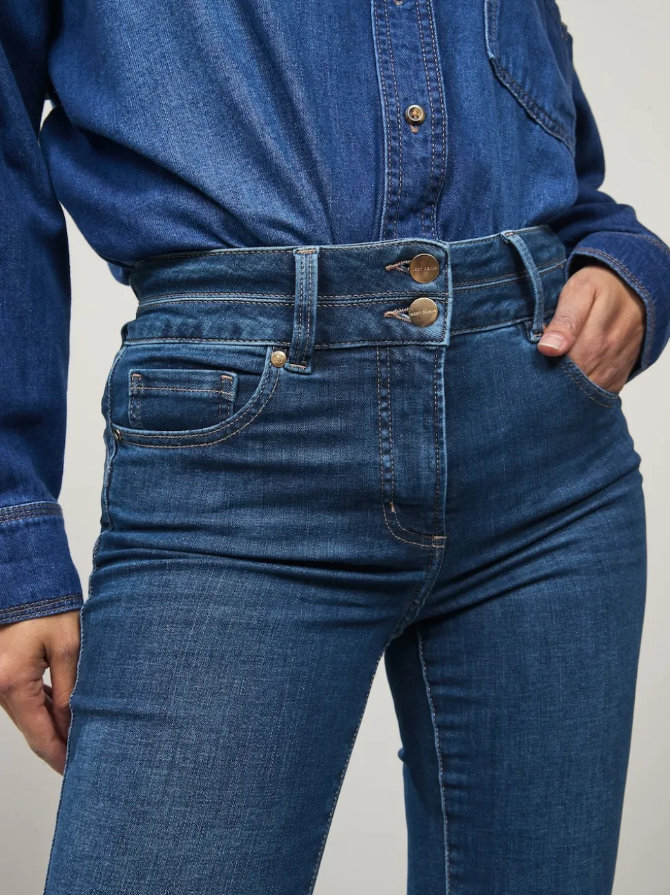 Mid Blue Denim Lift, Slim And Shape Bootcut Jeans