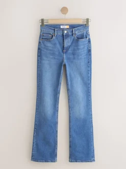 Mid Blue Denim Mid Rise Stretch Bootcut Jeans