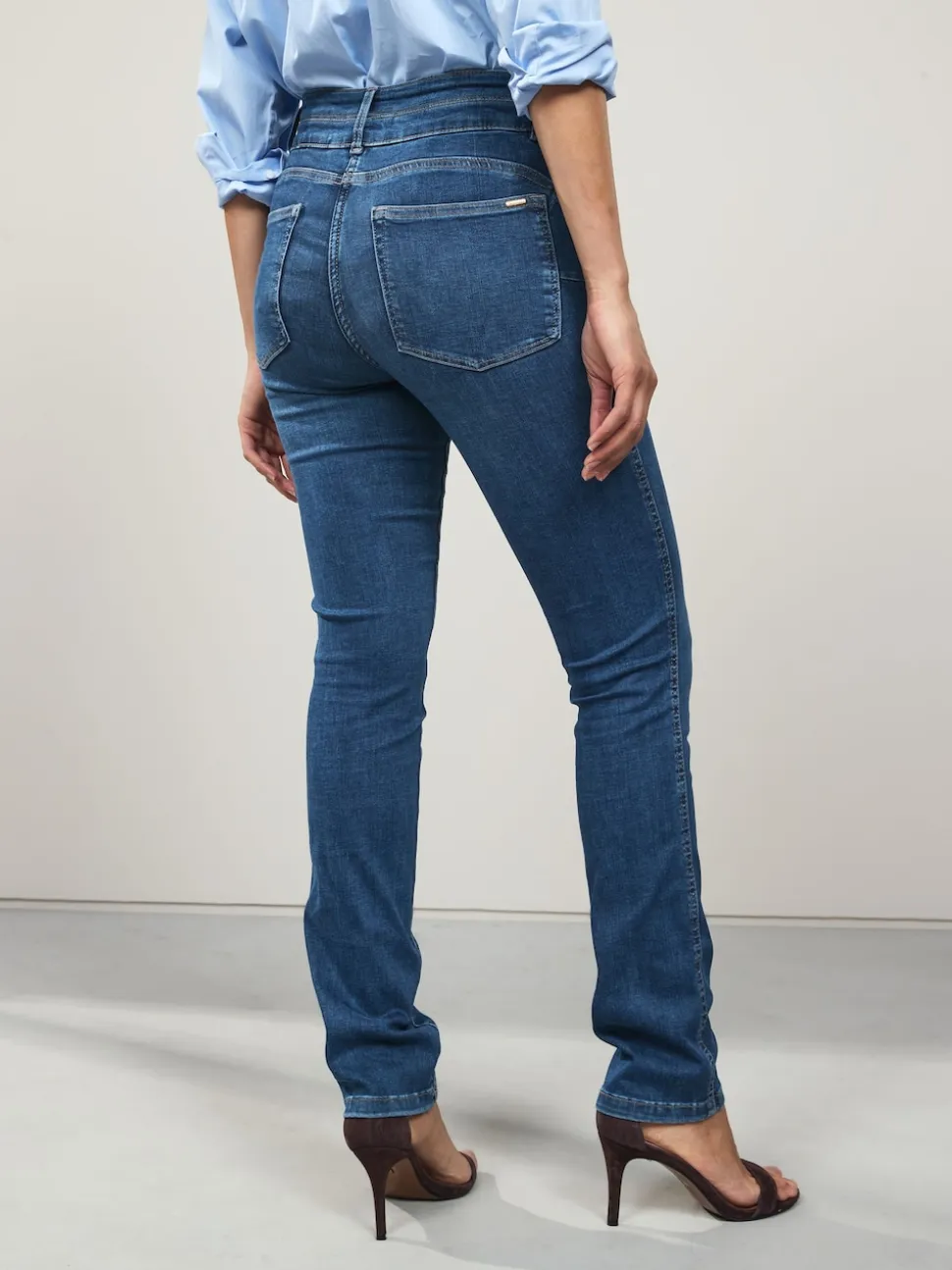 Mid Blue Denim Slim Lift And Shape Jeans