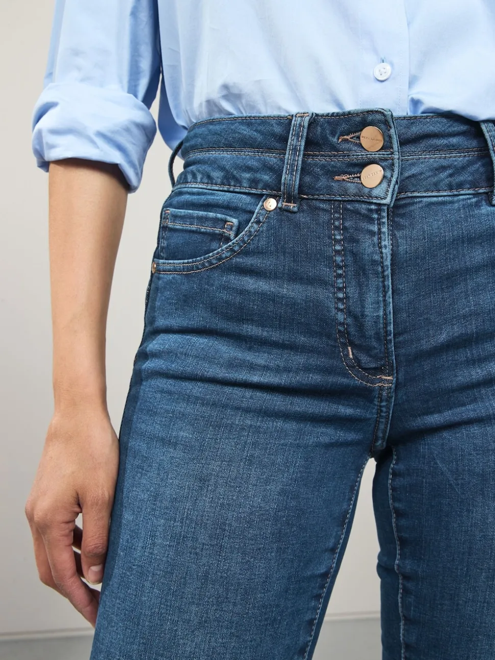 Mid Blue Denim Slim Lift And Shape Jeans