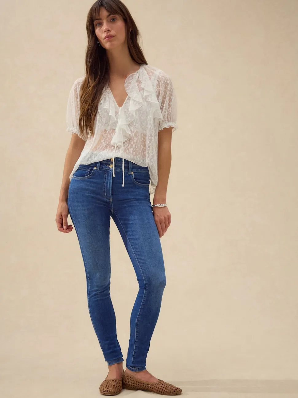 Mid Blue Denim Wash Lift Slim And Shape Skinny Jeans