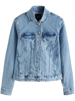 Mid Blue Fitted Denim Jacket