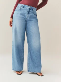 Mid Blue Hourglass Wide Leg Jeans