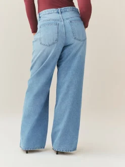 Mid Blue Hourglass Wide Leg Jeans
