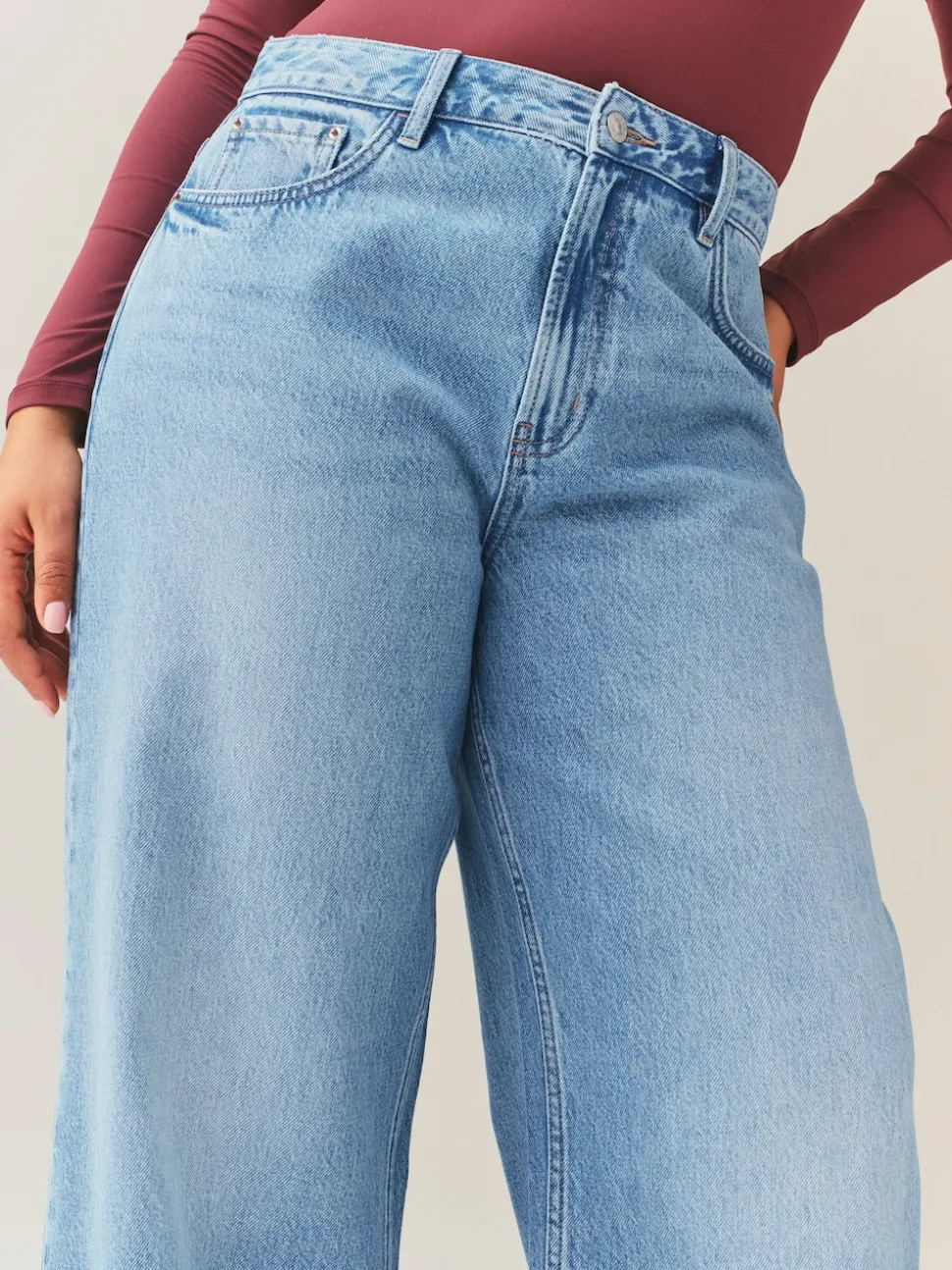 Mid Blue Hourglass Wide Leg Jeans