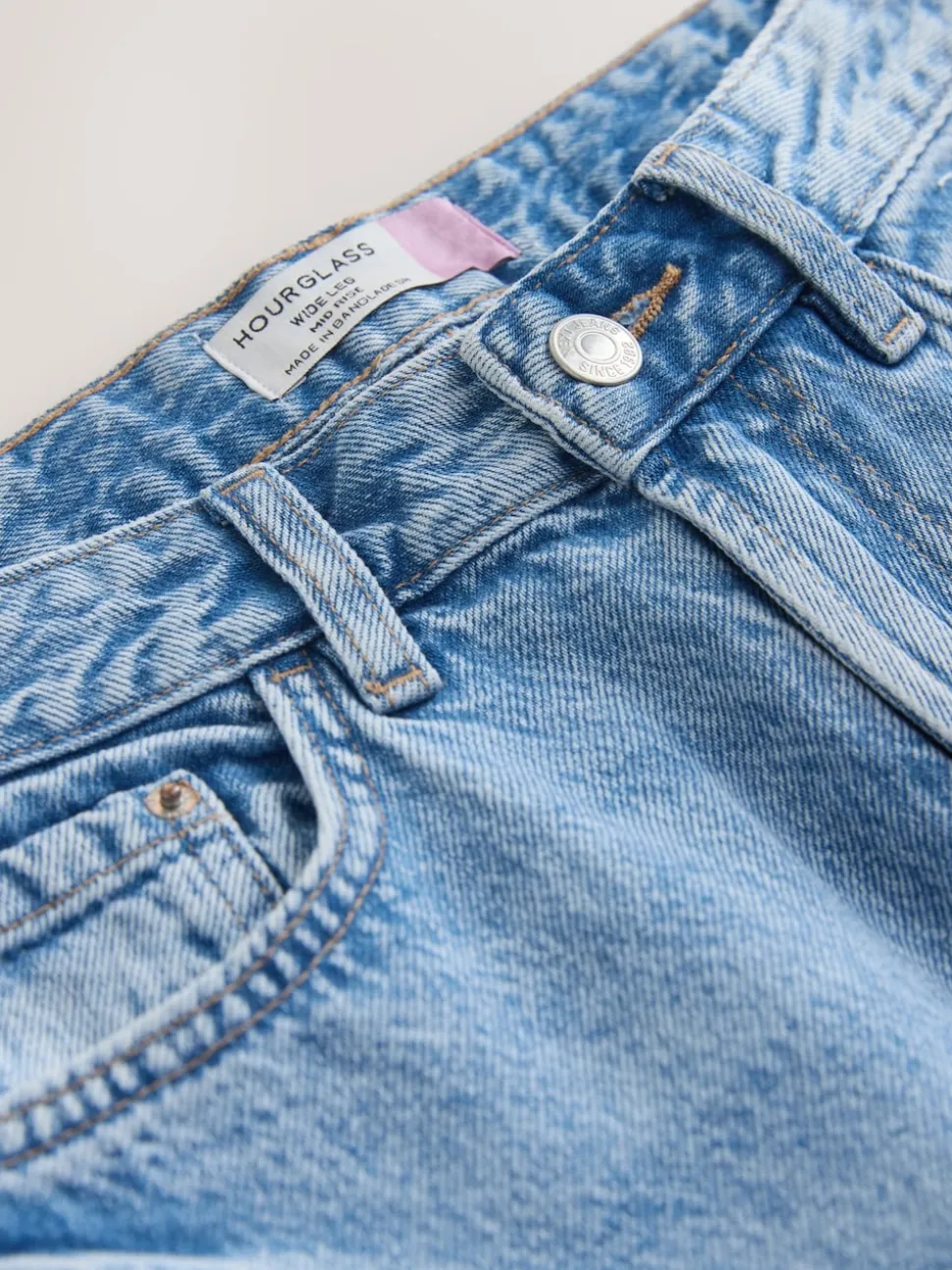 Mid Blue Hourglass Wide Leg Jeans