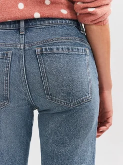 Mid Blue Knee Length Bermuda Denim Shorts