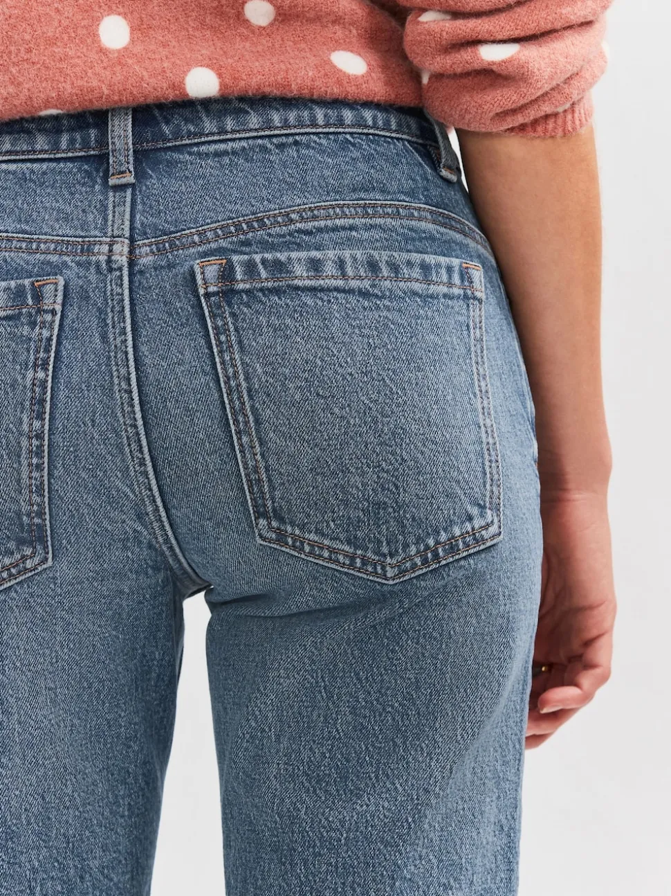 Mid Blue Knee Length Bermuda Denim Shorts