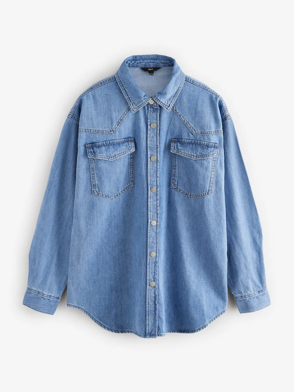 Mid Blue Oversize Denim Shirt
