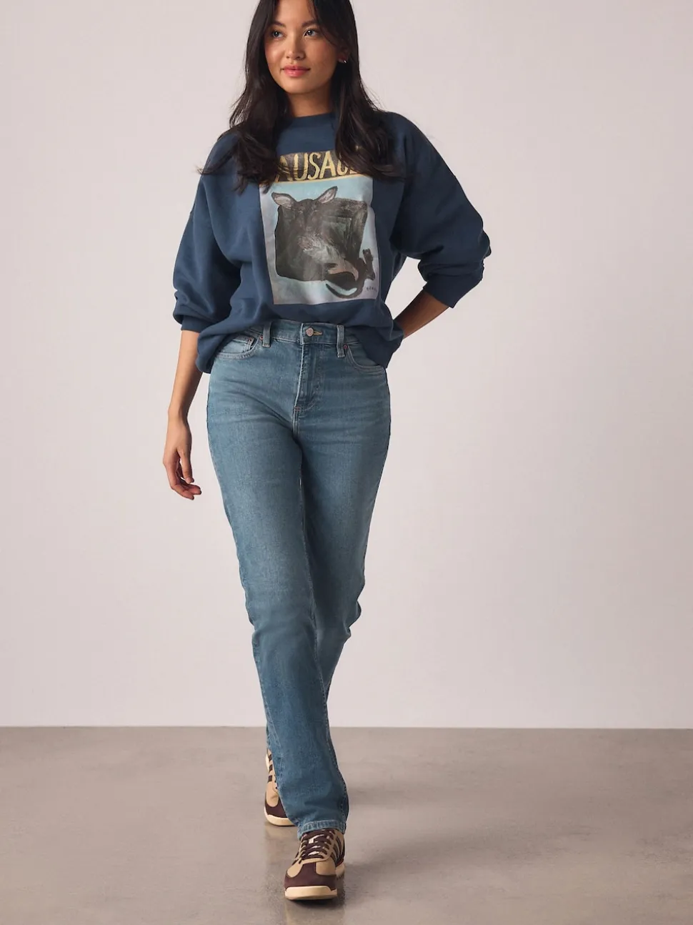 Mid Blue Slim Mid Rise Stretch Jeans