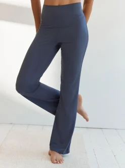 Midnight Blue Supersoft Dry Tech Flared Yoga Sports Leggings
